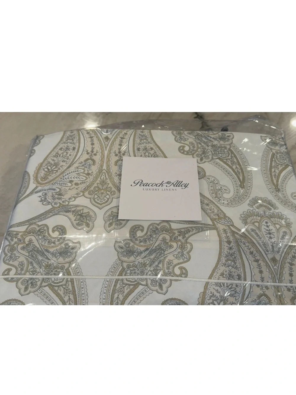Peacock Alley PAISLEY PEARL CLASSIC PRINTED DUVET SET Neutral  Incl 2 Shams NEW